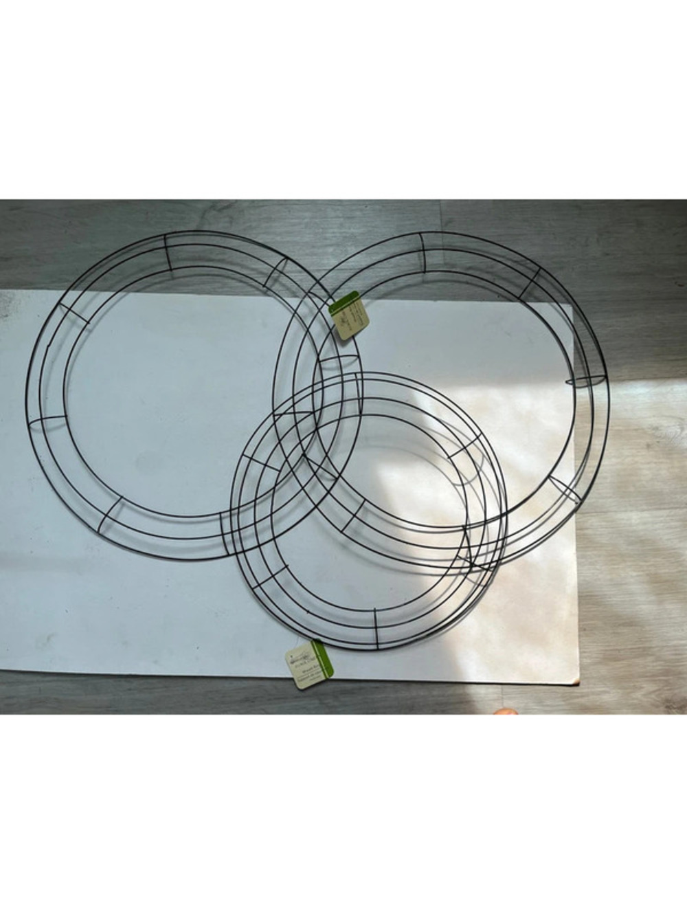 3 metal wreath rings